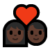 💑🏿 couple with heart: dark skin tone display on Windows